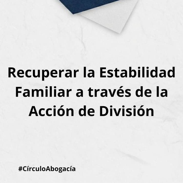 Recuperar la Estabilidad Familiar a través de la Acción de División